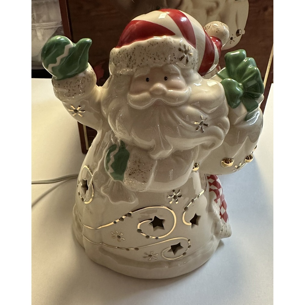 Vintage Lenox Occasions Lighted Santa Figurine 2003 Christmas Fine 6238257 Ivory - Picture 11 of 15